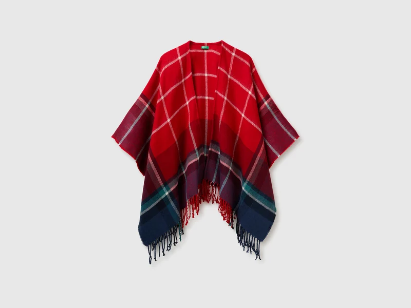 Jacquard-karierter Umhang