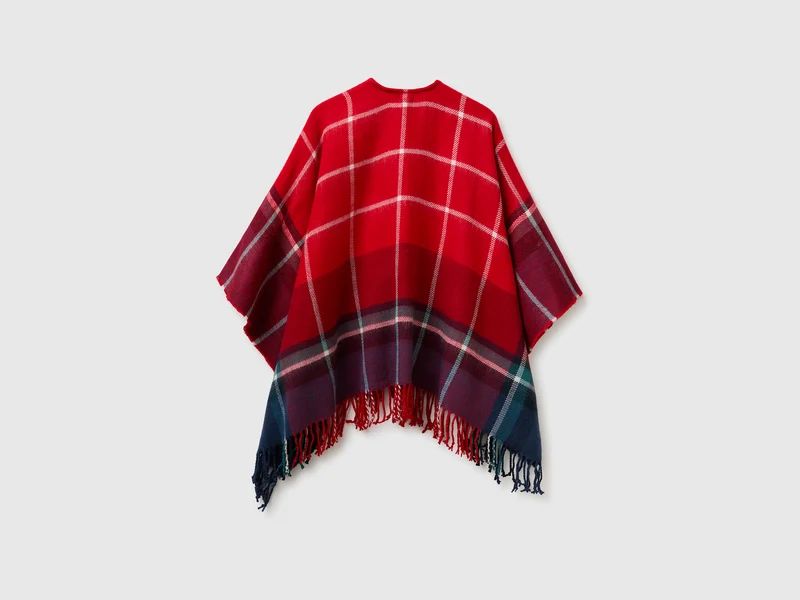 Jacquard-karierter Umhang