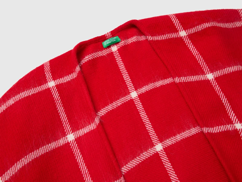 Jacquard-karierter Umhang