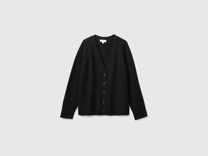 Oversize-Strickjacke aus Wollmischung
