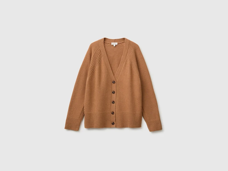 Oversize-Strickjacke aus Wollmischung