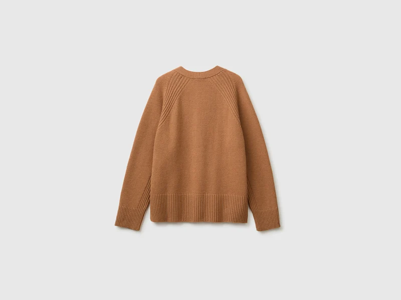 Oversize-Strickjacke aus Wollmischung