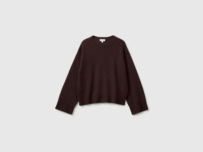 Kastenförmiger Pullover aus Wollmischung