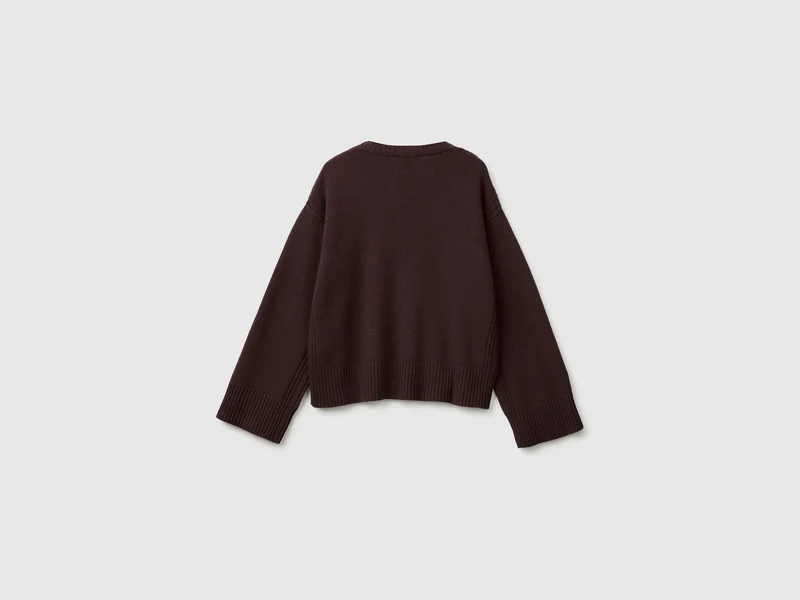 Kastenförmiger Pullover aus Wollmischung