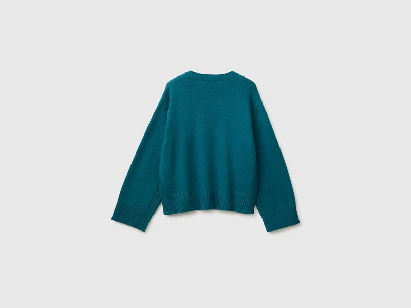 Kastenförmiger Pullover aus Wollmischung