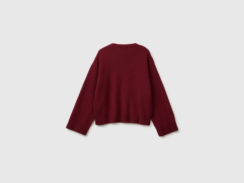 Kastenförmiger Pullover aus Wollmischung