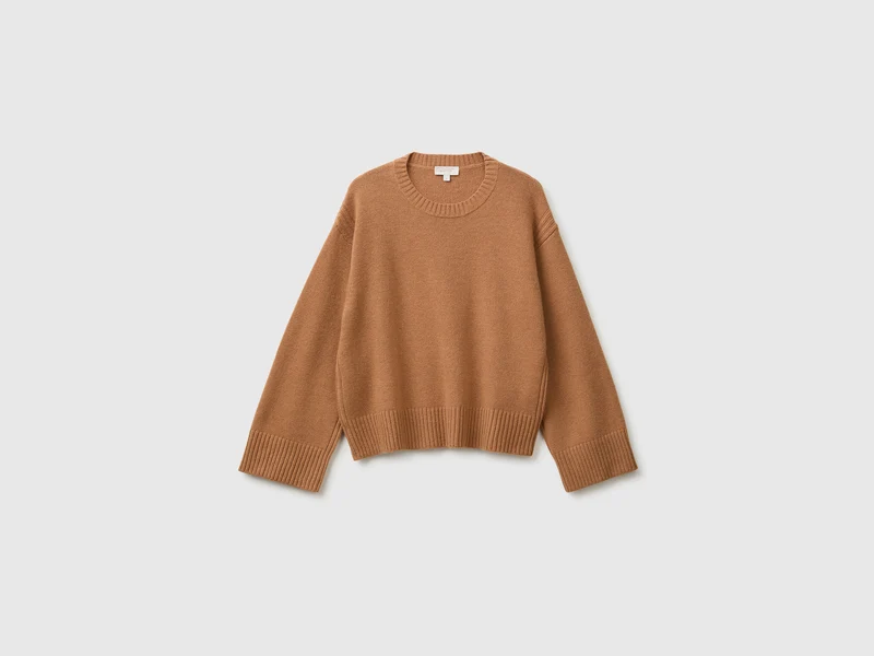 Kastenförmiger Pullover aus Wollmischung
