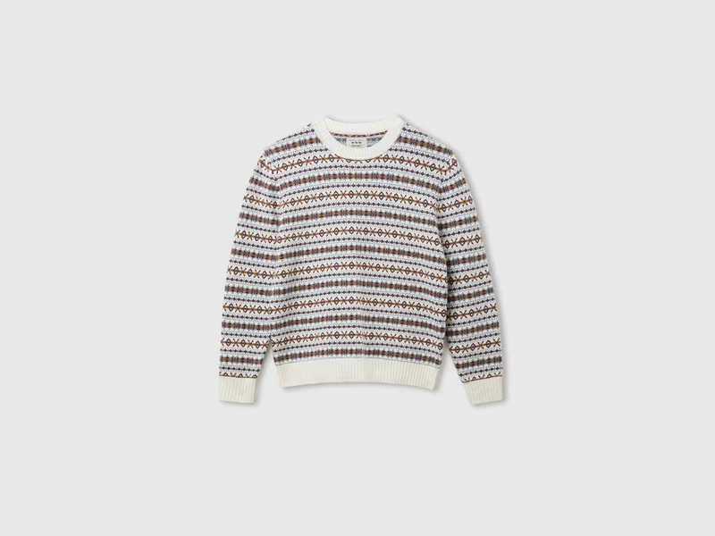 Wollmischung Jacquardpullover
