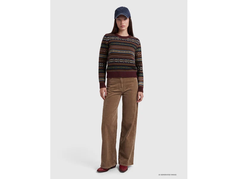 Wollmischung Jacquardpullover