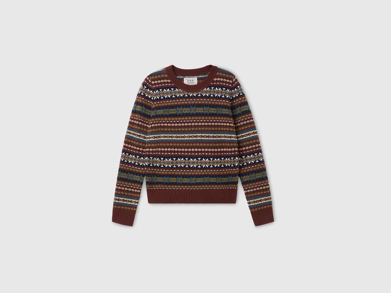 Wollmischung Jacquardpullover