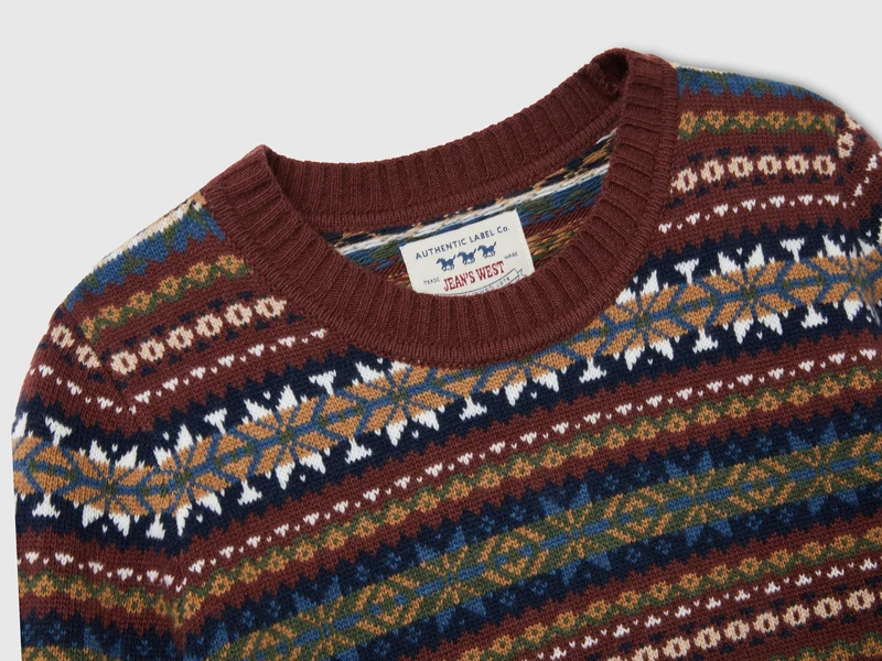 Wollmischung Jacquardpullover