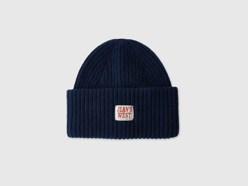Mütze aus 100 % Wolle mit Jean's West-Label