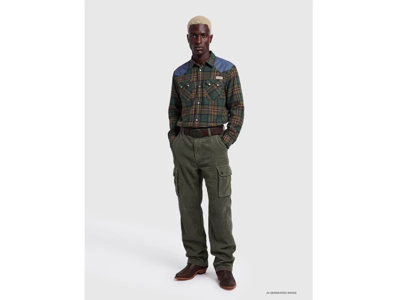 Cargohose aus Samt im Used-Look