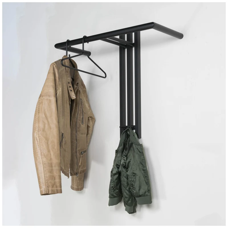 Wandgarderobe SENZA 1 Stahl Schwarz Garderobenhalter, Spinder Design