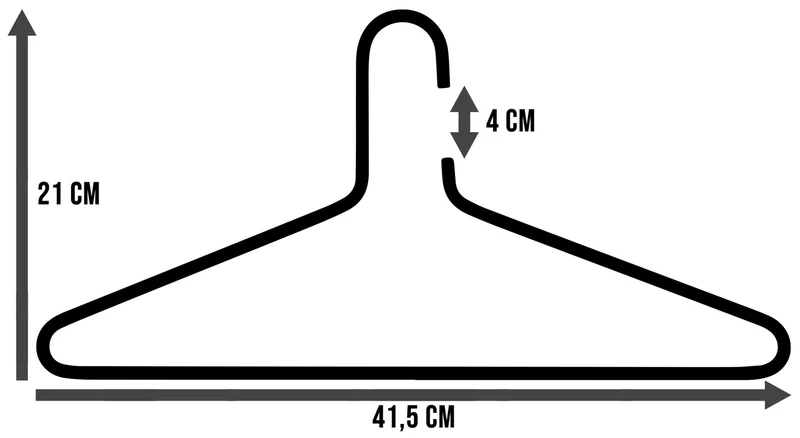 Kleiderbügel Senza Schwarz 3er Set aus Stahl Schwarz Pulverbeschichtet