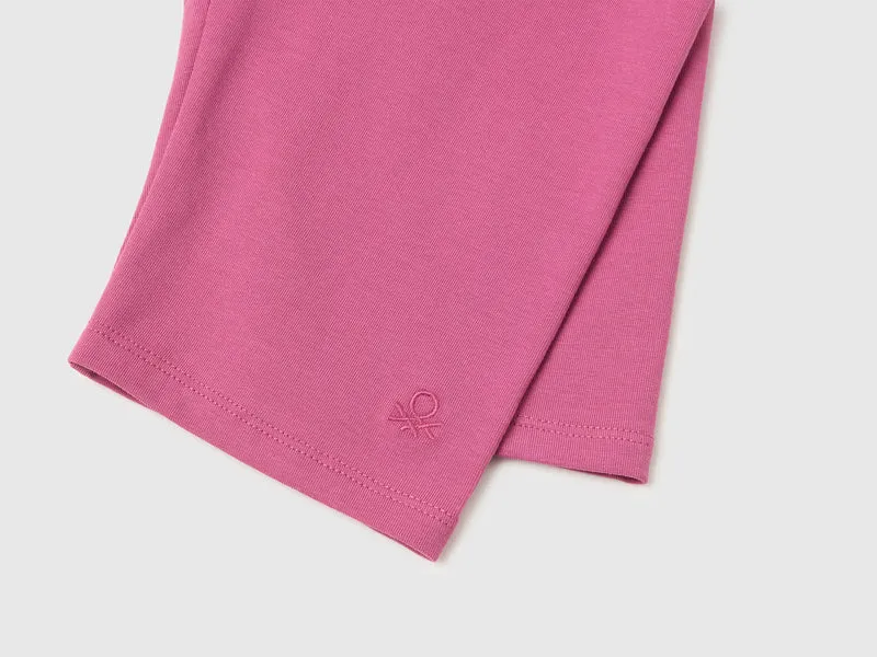 Kurze Leggings aus Stretch-Baumwolle