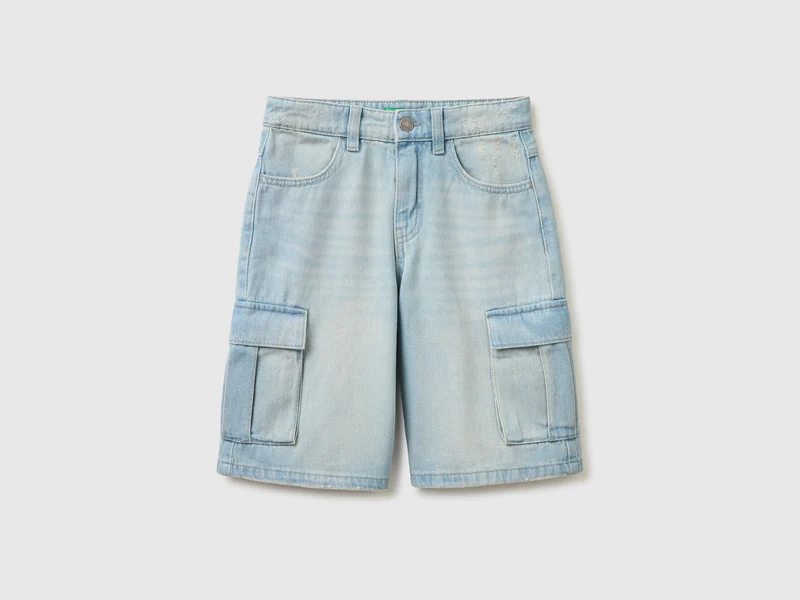 Jeans-Bermudas mit Taschen