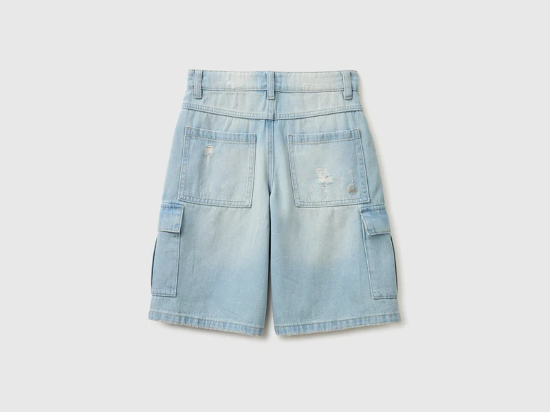 Jeans-Bermudas mit Taschen