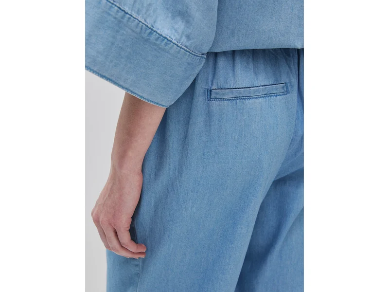 Chambray-Chinos mit elastischem Bund