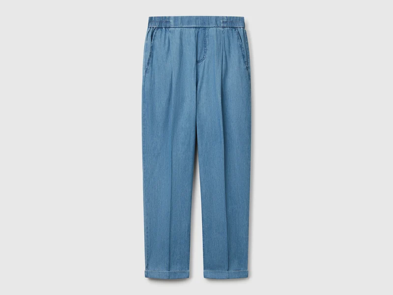 Chambray-Chinos mit elastischem Bund