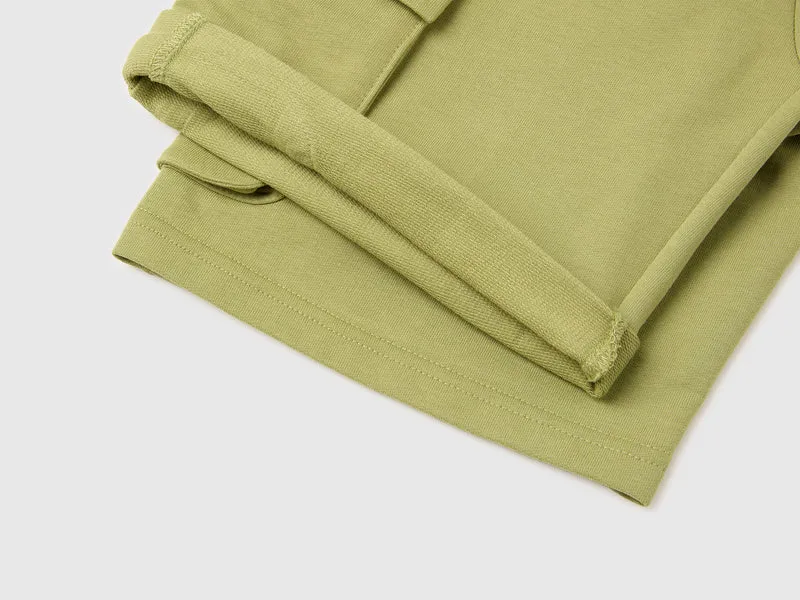 Fleece-Bermudas mit Taschen