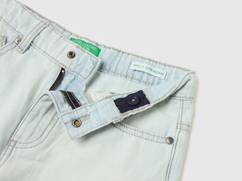 Jeans-Bermudas mit Umschlag