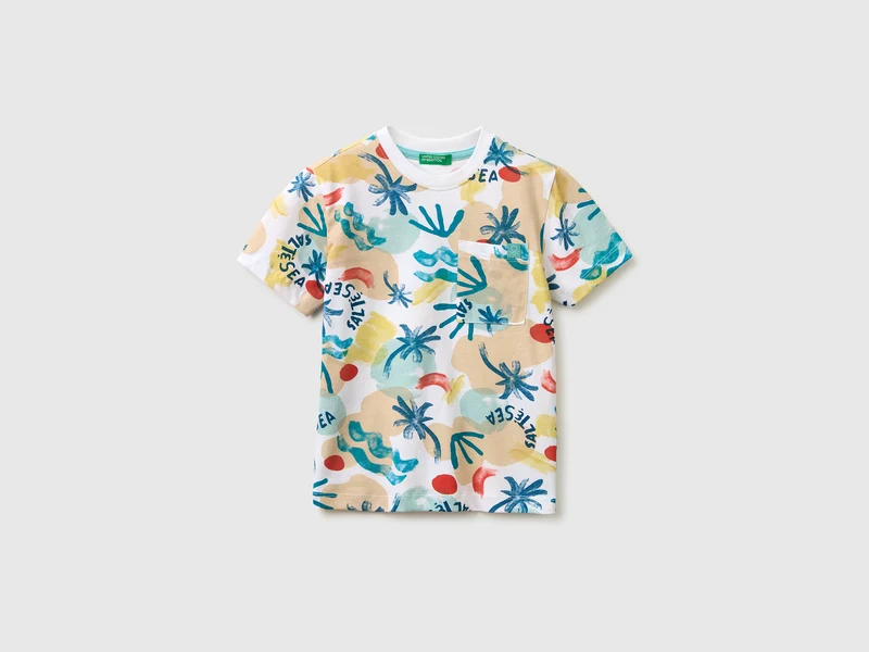 T-Shirt mit tropischem Muster