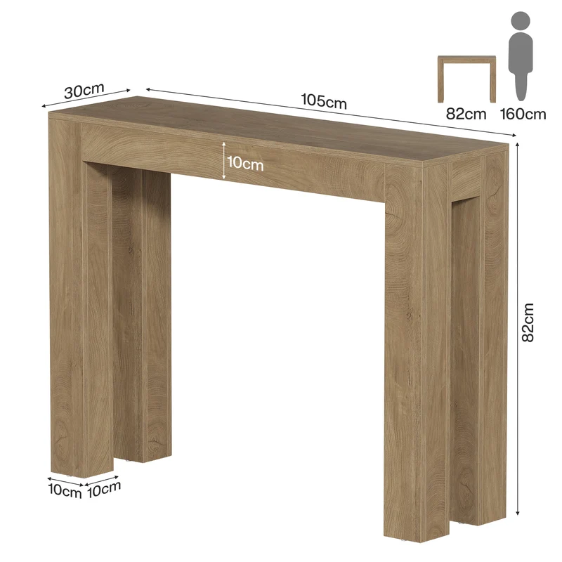 Tribesigns 105 cm Landhaus-Konsolentisch, Schmaler Holz-Flurtisch für Eingangsbereich & Sofa