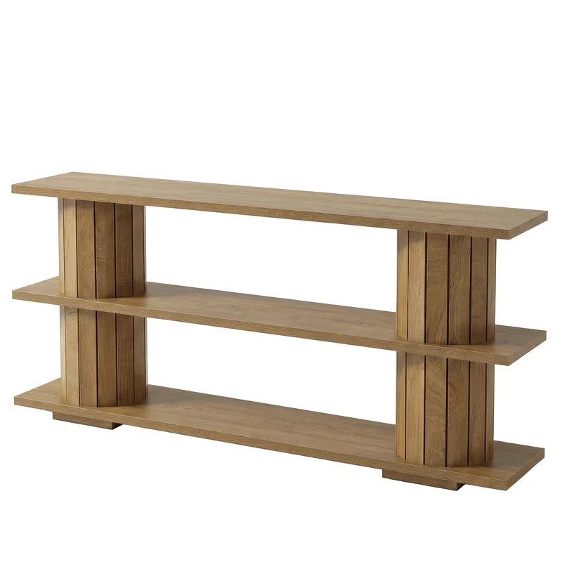 Tribesigns Konsolentisch mit Stauraum, 160 cm schmaler Flurtisch mit 3 Ablagen im Vintage-Stil