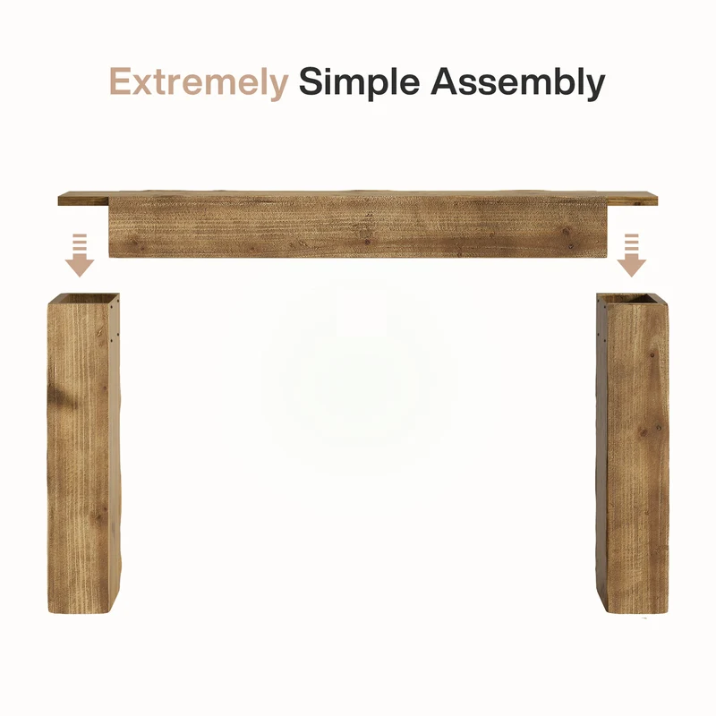 Tribesigns 160 cm Massivholz Konsolentisch im Landhausstil, langer Flurtisch für Eingangsbereich & Wohnzimmer