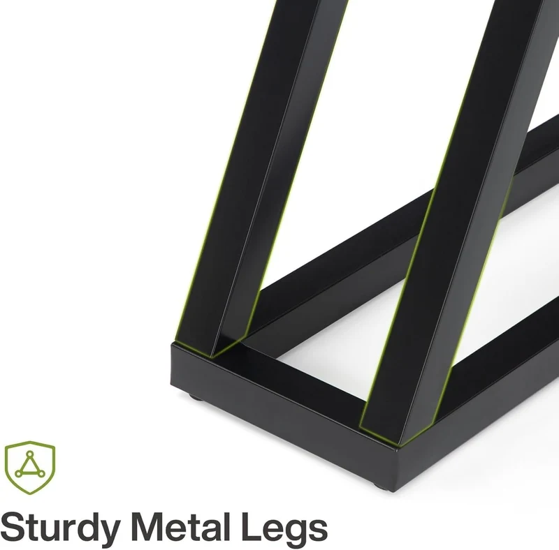 160 cm Schmale Industrielle Konsole - Moderner Flurtisch in Schwarz für Wohnzimmer & Eingangsbereich