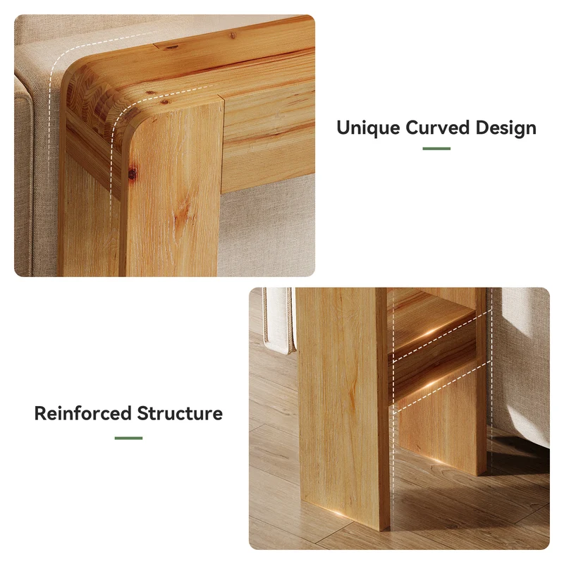 Tribesigns Konsolentisch 160 cm aus Massivholz, langer Sofatisch Landhausstil aus Tannenholz