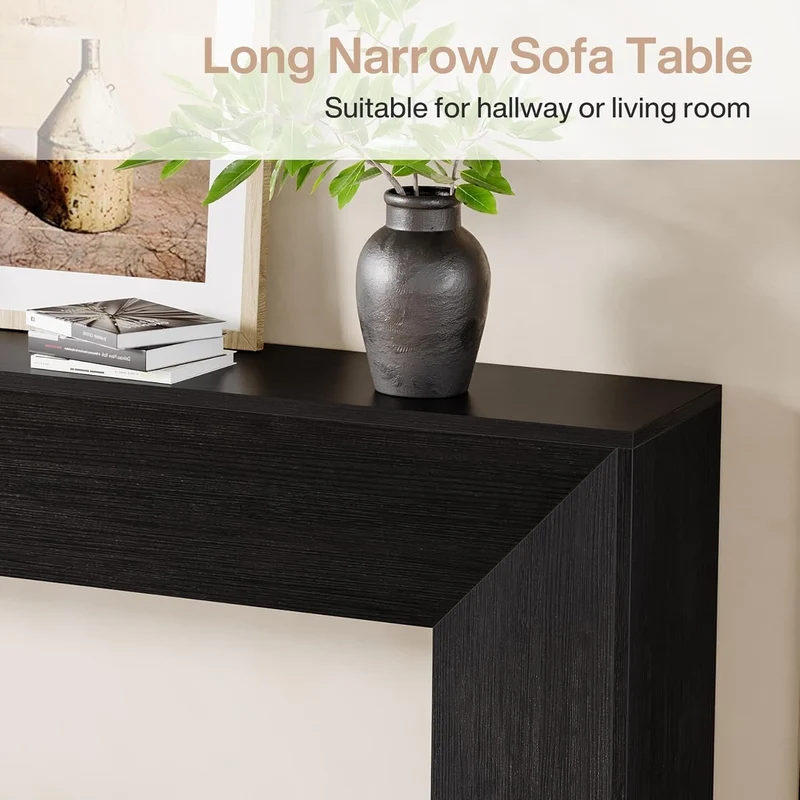 Konsolentisch 160 cm, extra langer schmaler Holztisch für Flur, hinter Sofa, Wohnzimmer und Eingang
