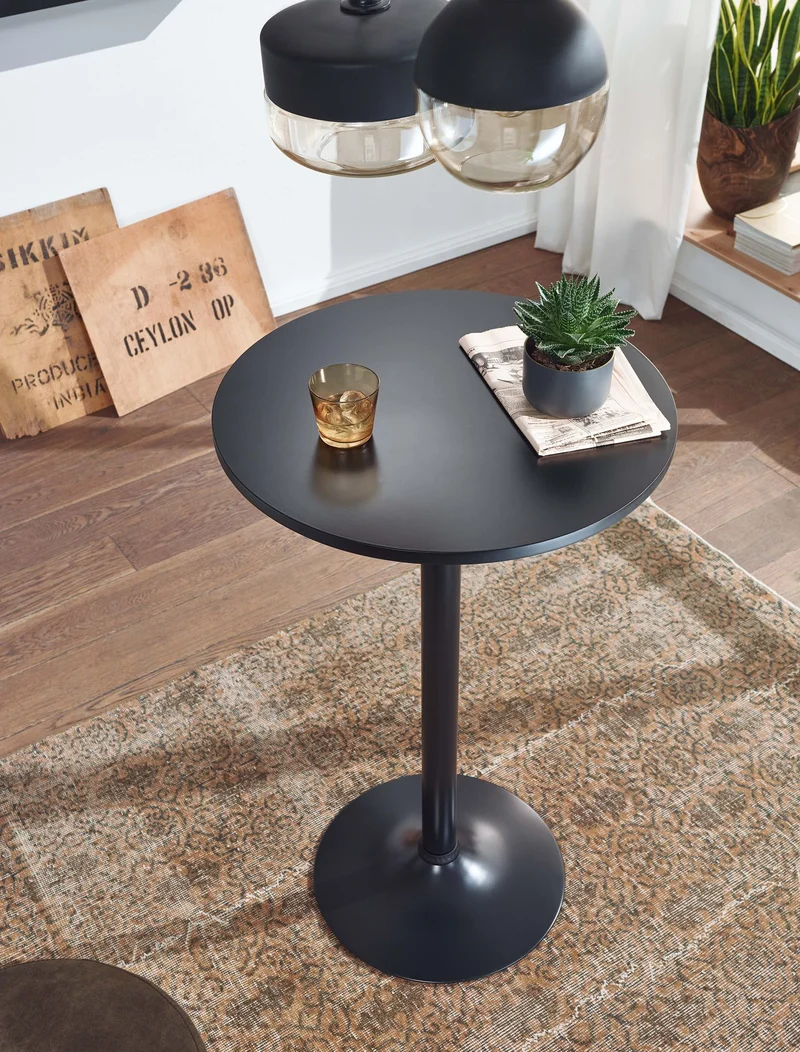 Bartisch Schwarz Stehtisch Ø 60 cm, Partytisch Bistrotisch 100 cm Hoch