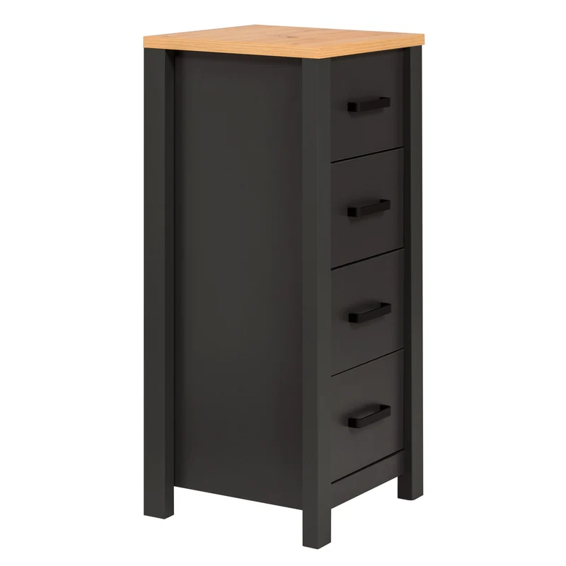 Badschrank Veneto Midischrank Anthrazit mit Artisan Eiche Optik