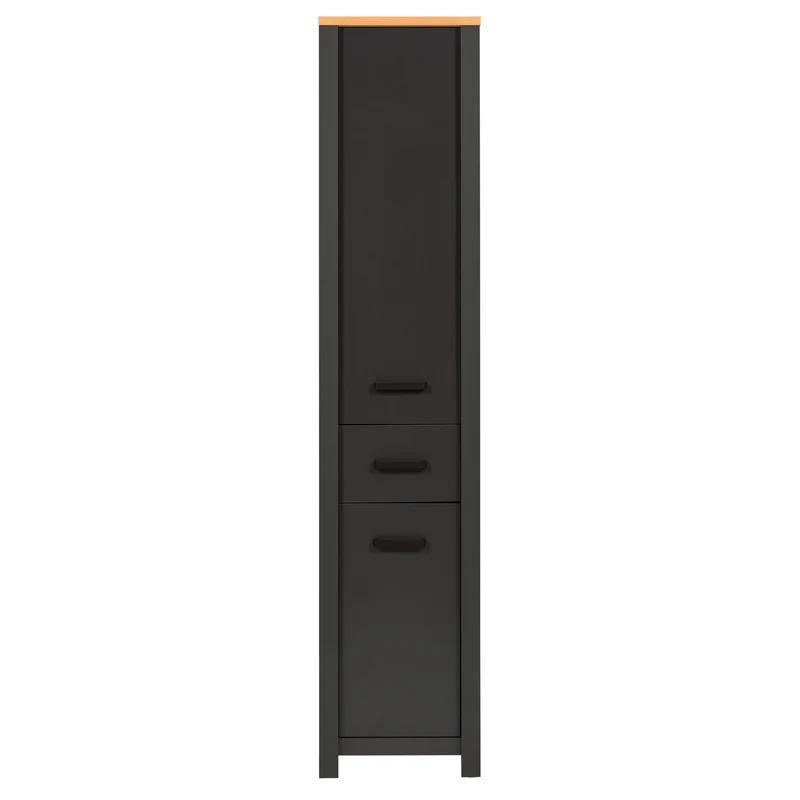 Badschrank Veneto Hochschrank in Anthrazit mit Softclose-Türen