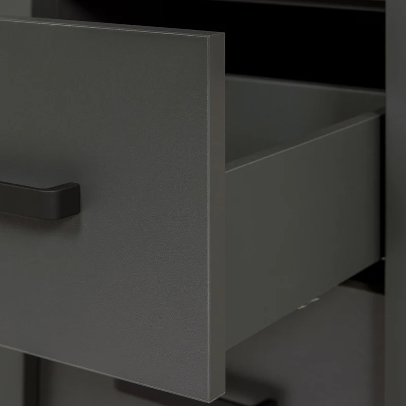 Badschrank Veneto Hochschrank in Anthrazit mit Softclose-Türen