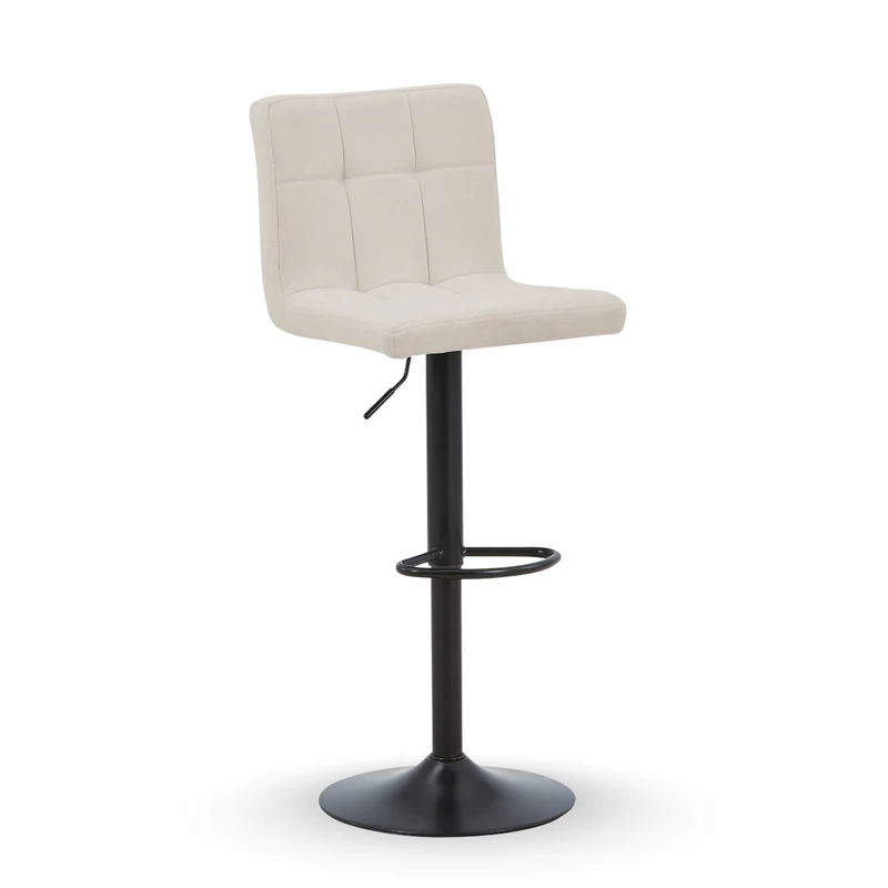 Diana - beige verstellbarer Barhocker mit 360 Grad Drehfunktion