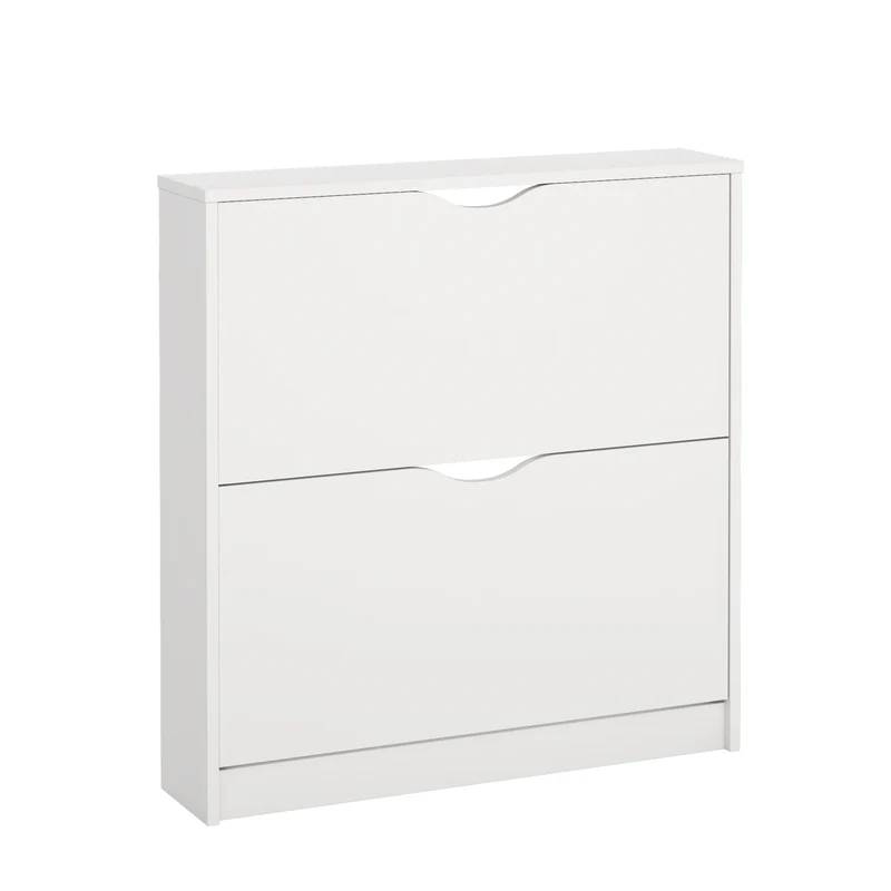 Livo Schuhschrank mit 2 Klappen in weiß