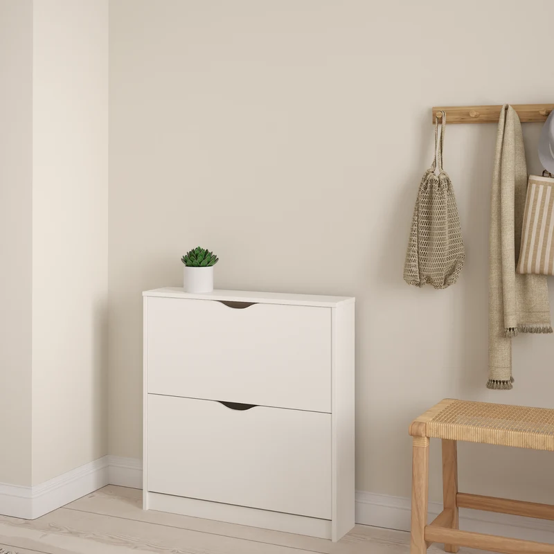 Livo Schuhschrank mit 2 Klappen in weiß