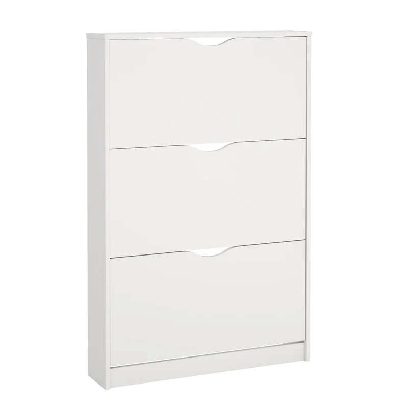 Livo Schuhschrank mit 3 Klappen in weiß