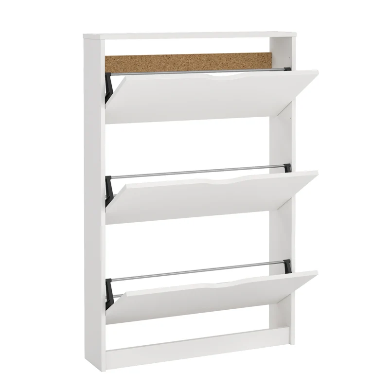 Livo Schuhschrank mit 3 Klappen in weiß