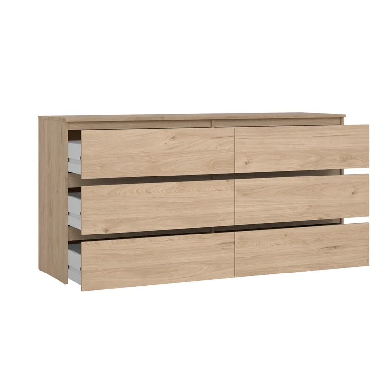 Maise Kommode H:70 x B:138 x B:41 cm mit 6 Schubladen in Eichenoptik