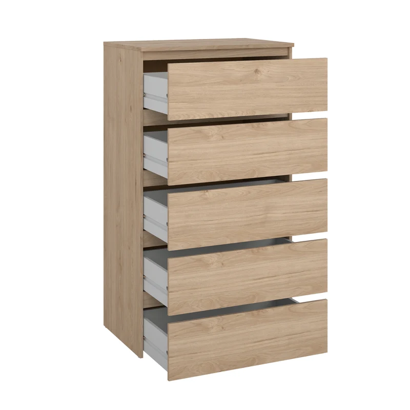Maise Kommode H:114 x B:65 x T:41 cm mit 5 Schubladen in Eichenoptik