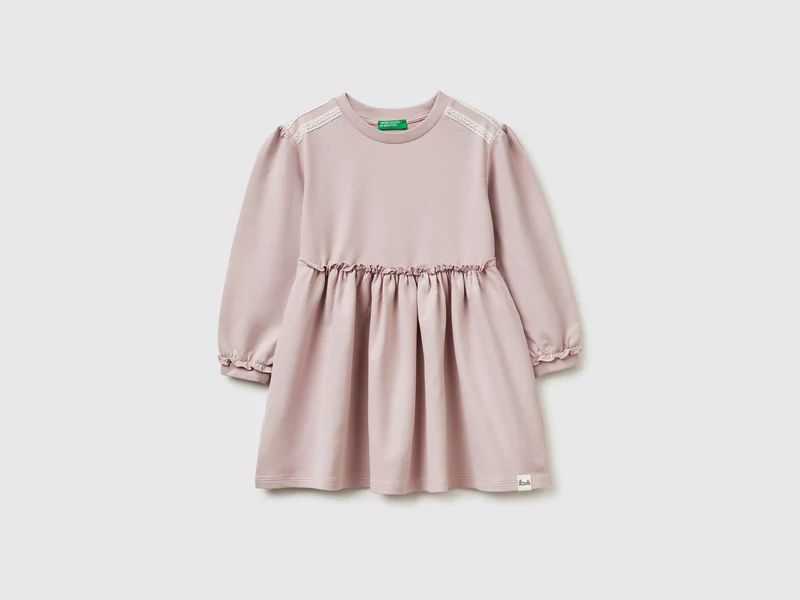 Sweatshirtkleid mit Spitze