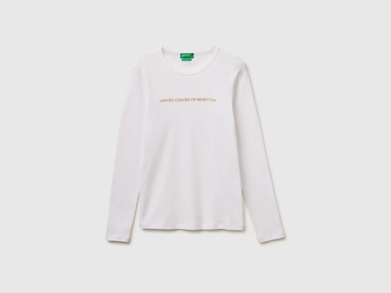 Langärmeliges T-Shirt mit Glitzerlogo