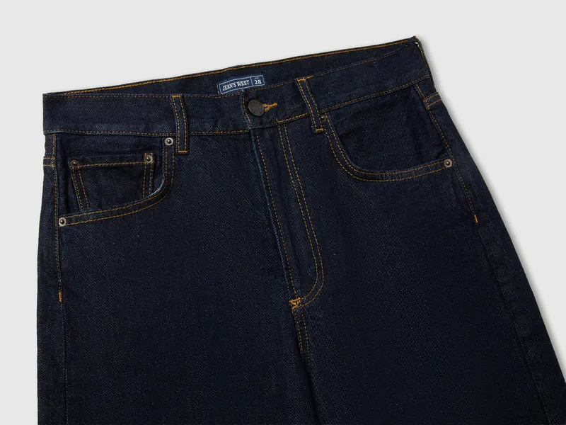 Cropped Jeans mit Umschlag, Waschung
