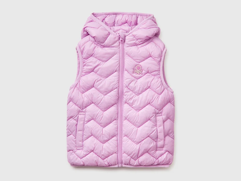 Ärmellose Daunenjacke mit Kapuze