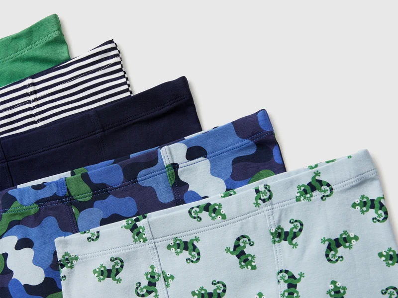 Fünf Boxershorts aus Stretch-Baumwolle