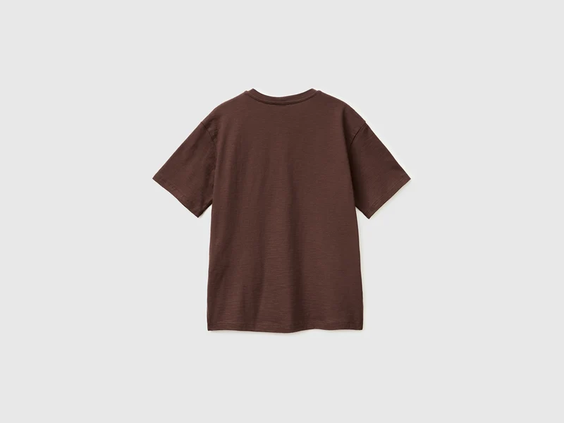 Leichtes Baumwoll-T-Shirt mit V-Ausschnitt